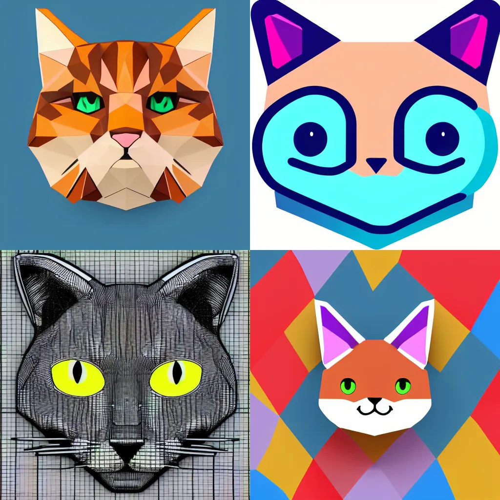 Playful cat icon, isometric style (2366166)