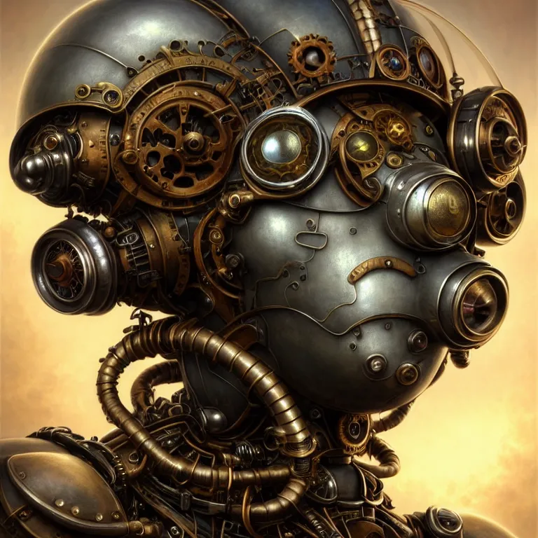 Image similar to portrait shot of a steampunk robot bug, unreal engine realistic render, 8 k, micro detail, intricate, elegant, highly detailed, centered, digital painting, artstation, smooth, sharp focus, illustration, artgerm, tomasz alen kopera, peter mohrbacher, donato giancola, joseph christian leyendecker, wlop, boris vallejo