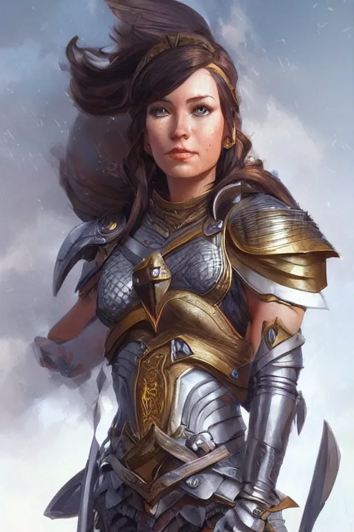 Image similar to amazon valkyrie athena, d & d, fantasy, portrait, highly detailed, headshot, digital painting, trending on artstation, concept art, sharp focus, illustration, art by artgerm and greg rutkowski and magali villeneuve