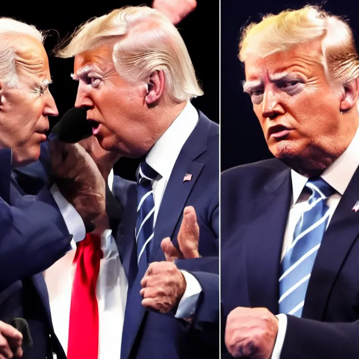 Image similar to joe biden and donald trump boxing match, detailed sharp photo