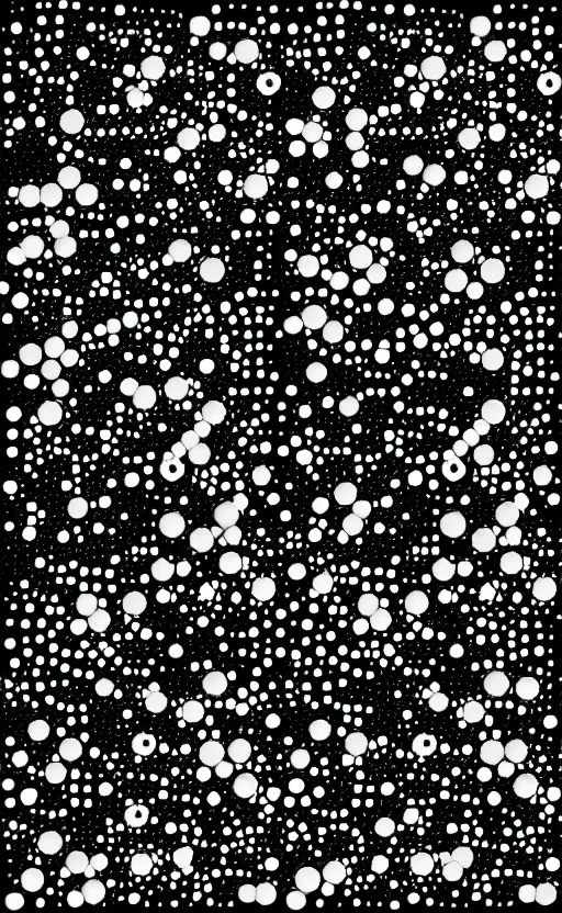 Image similar to kirby krackle dots, create a galaxy, black and white only, vector, wide angle shot, white background, vector art