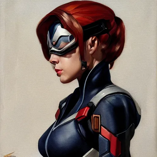 Image similar to greg manchess portrait painting of fully armored cap america aka black widow as overwatch character, medium shot, asymmetrical, profile picture, organic painting, sunny day, matte painting, bold shapes, hard edges, street art, trending on artstation, by huang guangjian and gil elvgren and sachin teng