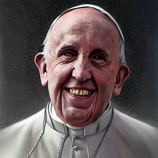 Image similar to a beautfiul award winning commission portrait of pope francis with tattoos,digital art,art by greg rutkowski,character design by charles bowater,photorealistic,ross tran,hyperdetailed,detailed face,fascinating,2021,western comic style