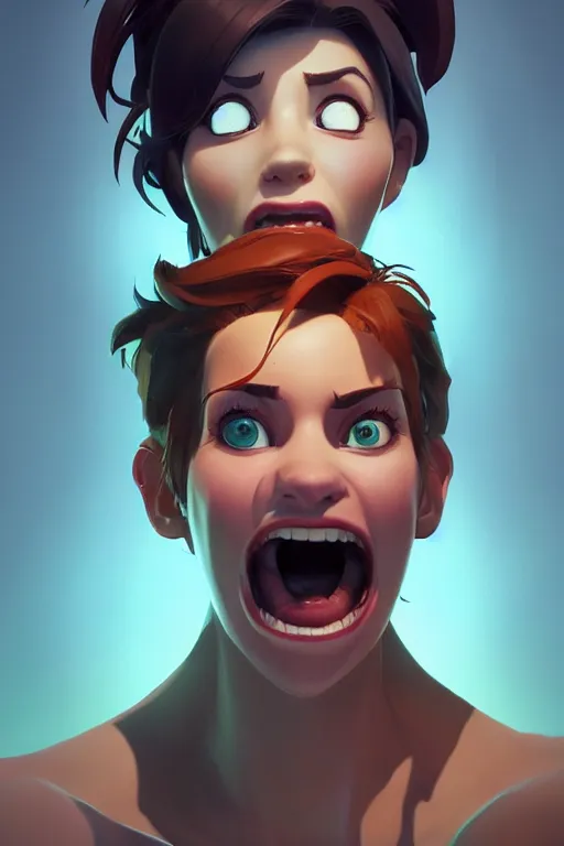 Image similar to screaming portrait stylized as fornite style game design fanart by concept artist gervasio canda, behance hd by jesper ejsing, by rhads, makoto shinkai and lois van baarle, ilya kuvshinov, rossdraws global illumination radiating a glowing aura global illumination ray tracing hdr render in unreal engine 5