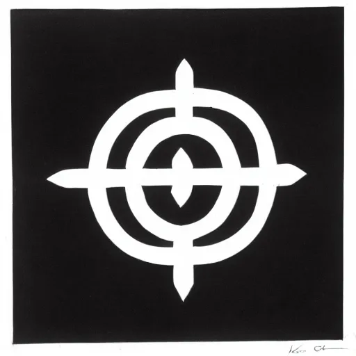 Prompt: minimal geometric indian symbol by karl gerstner, monochrome