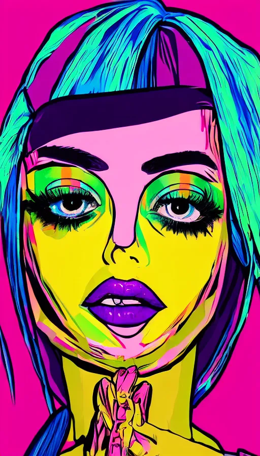 Image similar to a close up of a person wearing a plastic head, a pop art painting by hedi xandt, behance, plasticien, y 2 k aesthetic, pop art, seapunk