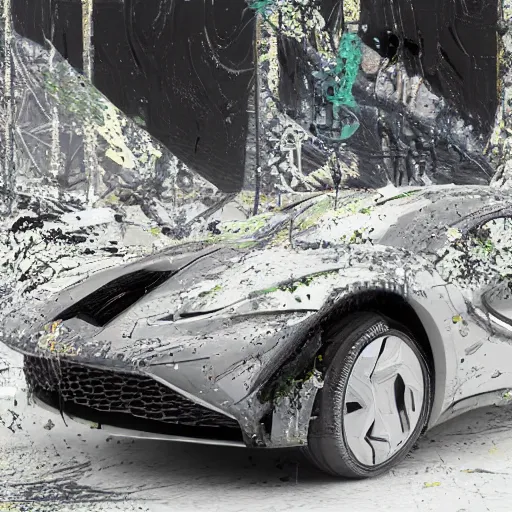 Image similar to car Ash Thorp khyzyl saleem car : medium size: on the coronation of napoleon: in oil liquid : 7, u, x, y, o graffiti big size forms: Kazimir Malevich big size forms : zaha hadid architecture big size forms: brutalist medium size forms: ultra realistic phtotography, keyshot, unreal engine 5, high reflections oil, liquid high glossy, high specularity, ultra detailed, 4k, 8k, 16k