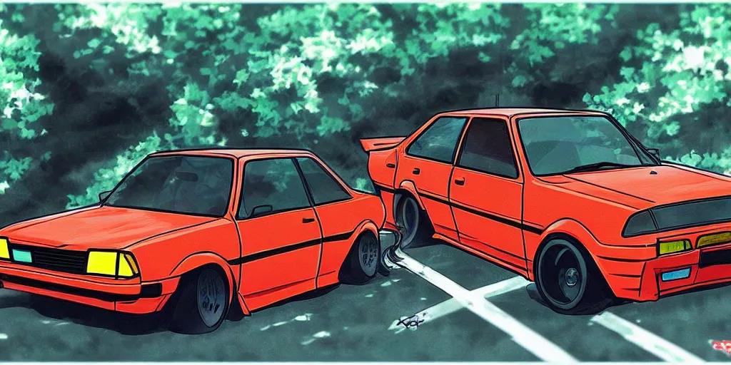 Image similar to lada initial d, anime art