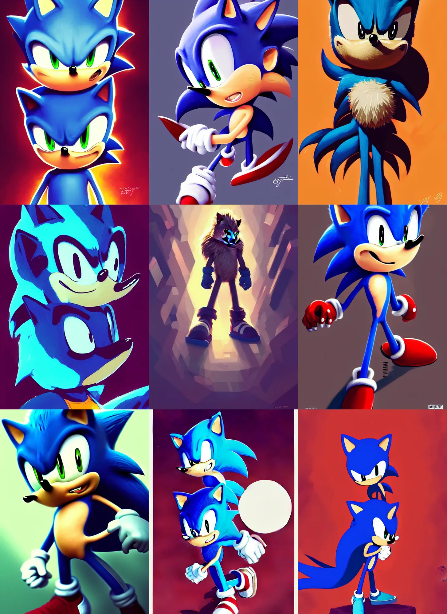 Download Classic Sonic Fan Art Depicting Epic Face-off Wallpaper