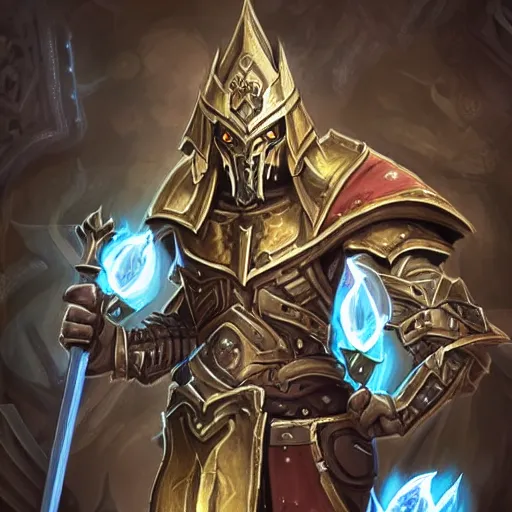 Image similar to Ares with heavy armor and sword, dark sword in Ares's hand, hearthstone art style, epic fantasy style art, fantasy epic digital art, epic fantasy card game art