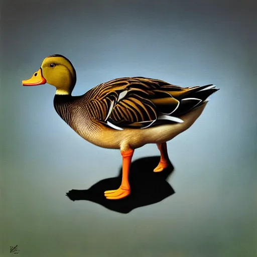 Prompt: a duck on the prowl oil painting igor morski