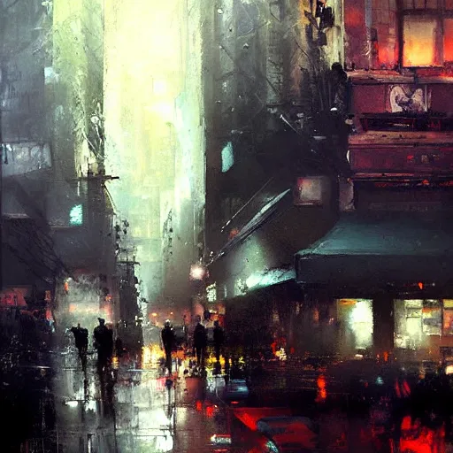 Prompt: a cityscape painting by jeremy mann