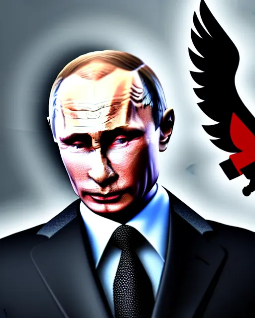 Prompt: 3 / 4 view of vladimir putin with wings, confident pose, pixie character, video game gta 5, elegant, sharp focus, illustration, highly detailed, trending on artstation