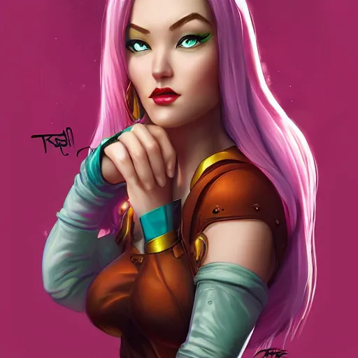 Prompt: lofi katarina from league of legends portrait, Pixar style, by Tristan Eaton Stanley Artgerm and Tom Bagshaw.