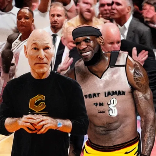 Image similar to patrick stewart as lebron james