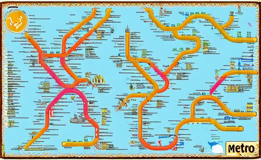 Prompt: metro map, large, detailed, islands