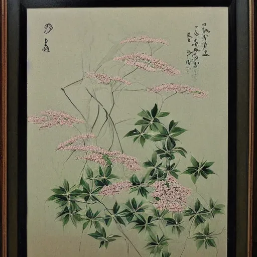 Image similar to beautiful vintage nature painting by isami kondo