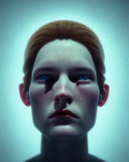 Image similar to two in the void, stephen conroy, filonov, beautiful face, octane rendering