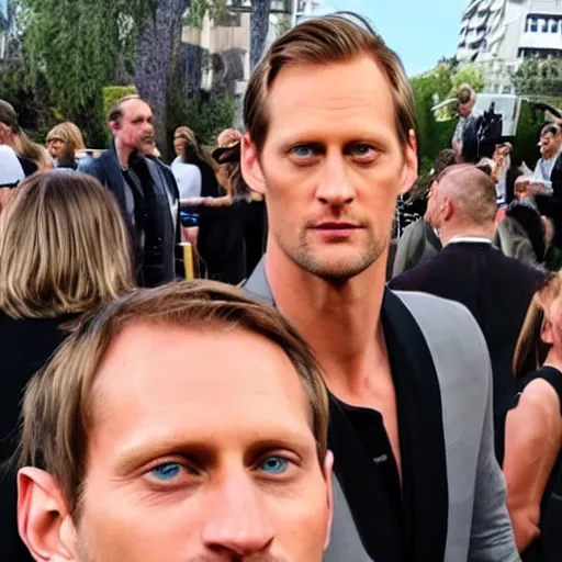 Image similar to alexander skarsgard taking a selfie