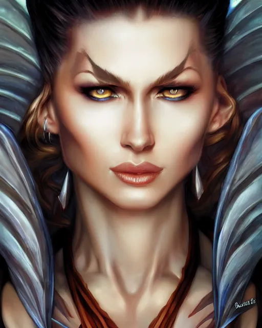 Prompt: dragon raider, digital art by julie bell and artgerm and ross tran and angel ganev, medium shot portrait, highly detailed, trending on artstationhq