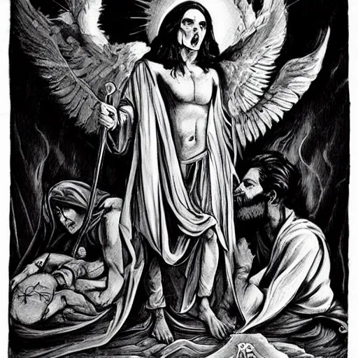 Prompt: come hither to me Great God's of the Night, for I am your son, the destroyer of Light. I'm an Angel of Death and a Creature of Dark. I'm evil's Messiah, for I have the mark. Burn an 'X' in my forehead, let blood fall as rain, we're all family and you're power I shall gain