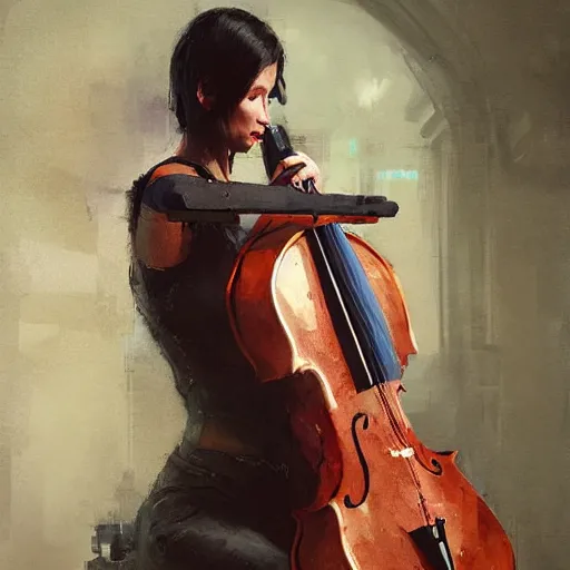 Image similar to body as a cello by greg rutkowski