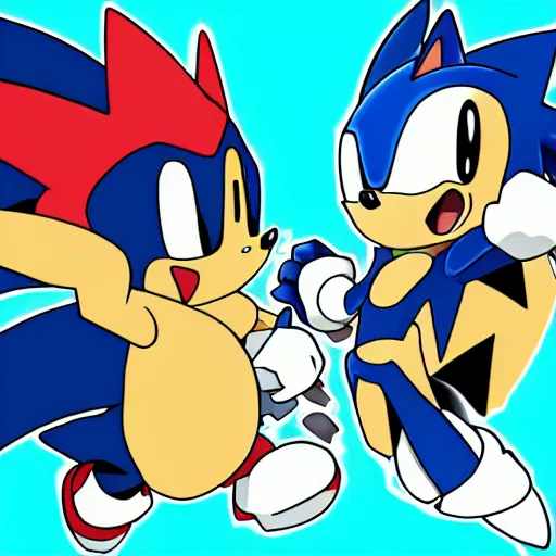 Image similar to pokemon that looks like sonic the hedgehog in pokemon style