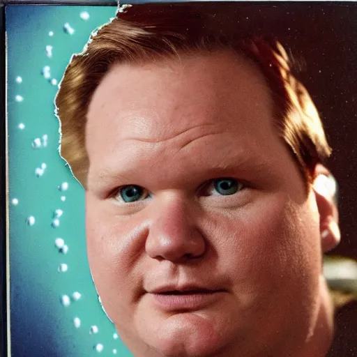 Prompt: andy richter, laser eyes,, by joseph cornell,