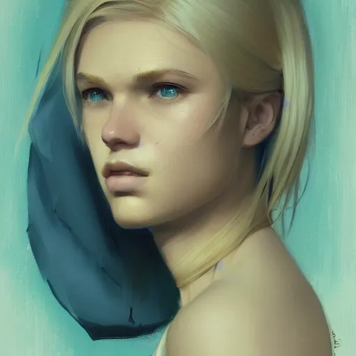 Image similar to Beautiful girl with a blond hair and blue eyes profile picture by Greg Rutkowski, asymmetrical, Organic Painting , Matte Painting, geometric shapes, hard edges, street art, trending on the artstation, realistic:2 by Sachin Teng:4, blur: -4