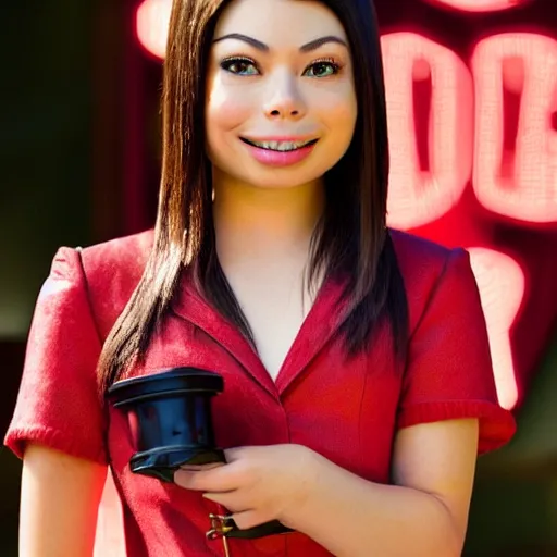 Image similar to Miranda Cosgrove as Meilin Lee in disney turning red live action, 8k full HD photo, cinematic lighting, anatomically correct, oscar award winning, action filled, correct eye placement,