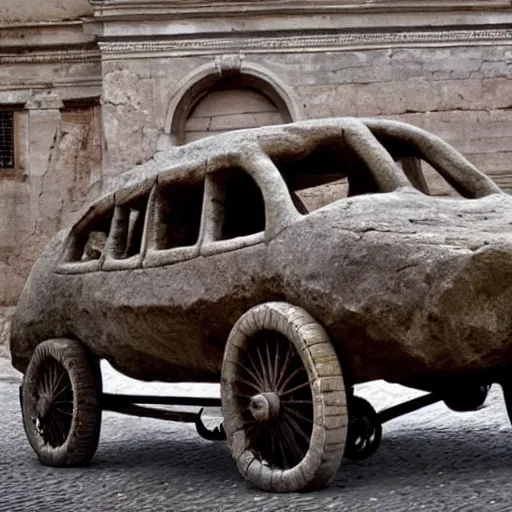 Prompt: a car from ancient Rome