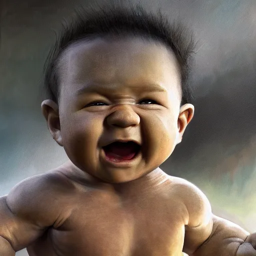 Prompt: a baby hulk leaving the nest to fly for the first time, oil on canvas, portrait, intricate, 8k highly professionally detailed, HDR, CGsociety