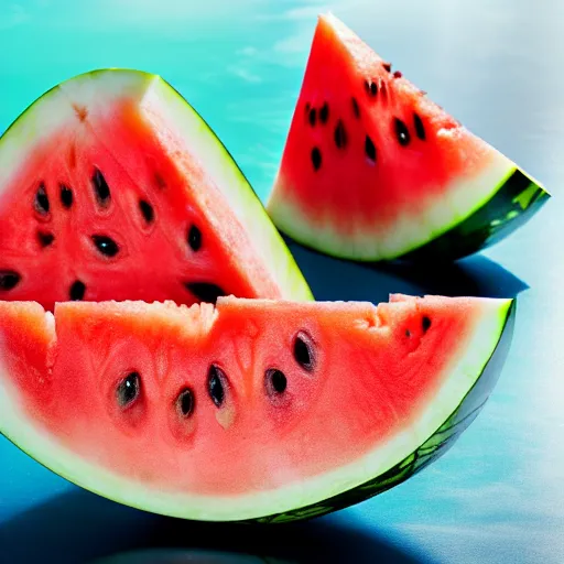 Prompt: watermelon, but inside is just water