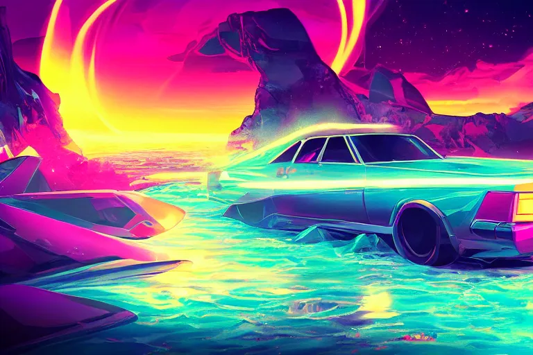 Prompt: gemstone, epic retrowave art trending on art station