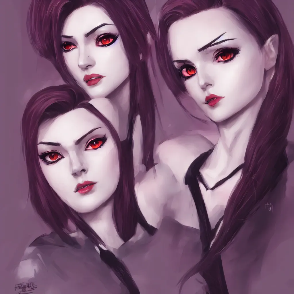 Prompt: Portrait of Widowmaker in the style of Ilya Kuvshinov