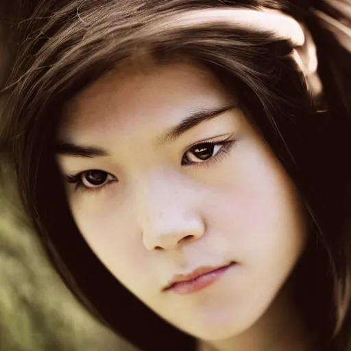 Prompt: a masterpiece portrait photo of a beautiful young woman who looks like an asian mary elizabeth winstead, symmetrical face