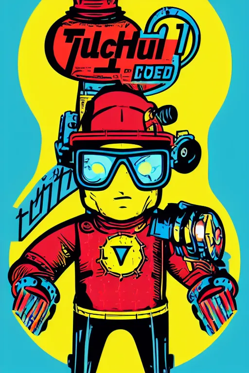 Image similar to fallout 7 6 retro futurist illustration art by butcher billy, sticker, colorful, illustration, highly detailed, simple, smooth and clean vector curves, no jagged lines, vector art, smooth andy warhol style