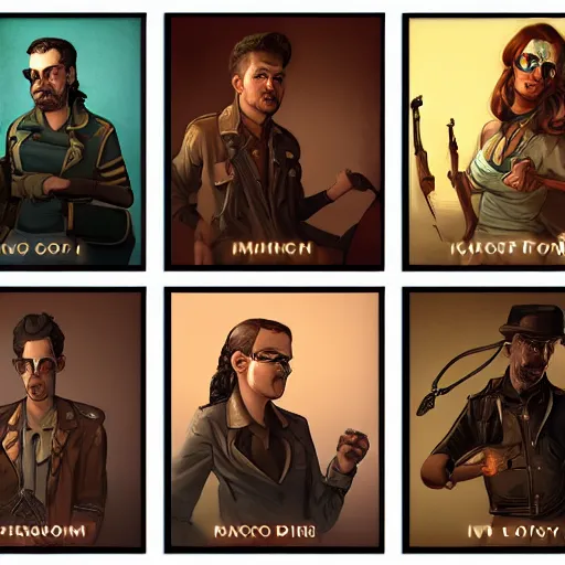 Prompt: disco elysium character art