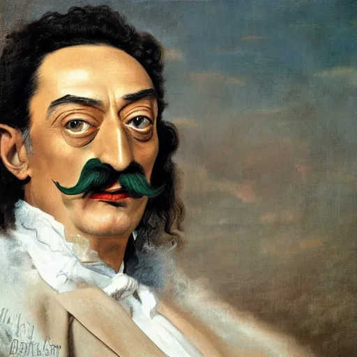 Prompt: portrait of Salvador Dali in the style of Eugene de Blaas