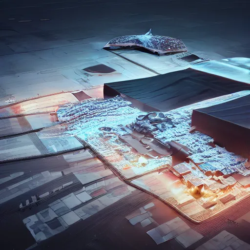 Image similar to Kazimierz Malewicz motherboard wall panel tile airport structure and digital billboard stars points cloud in the middle, unreal engine 5 lumen global illumination, keyshot, octane, artstation trending, ultra high detail, ultra realistic, cinematic, 8k, 16k, in style of zaha hadid, in plastic, dark, tilt shift,