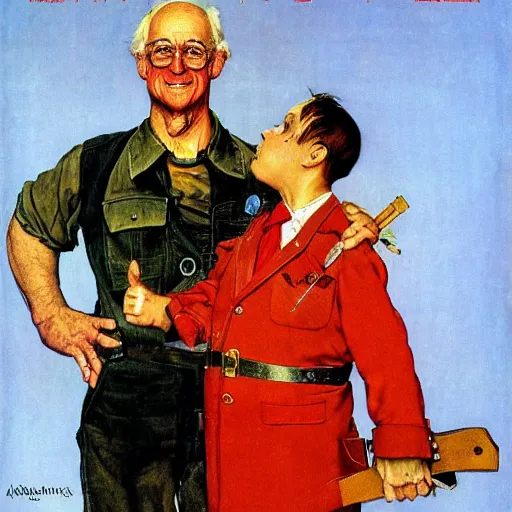 Image similar to portrait ridiculous communist costume, by norman rockwell