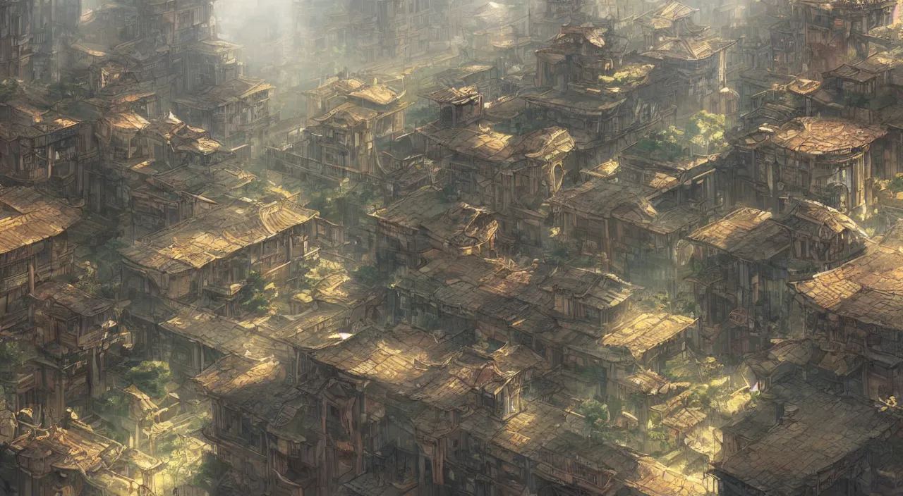 Prompt: Steampunk Capital of Ancient China, Anime scenery concept art by Makoto Shinkai