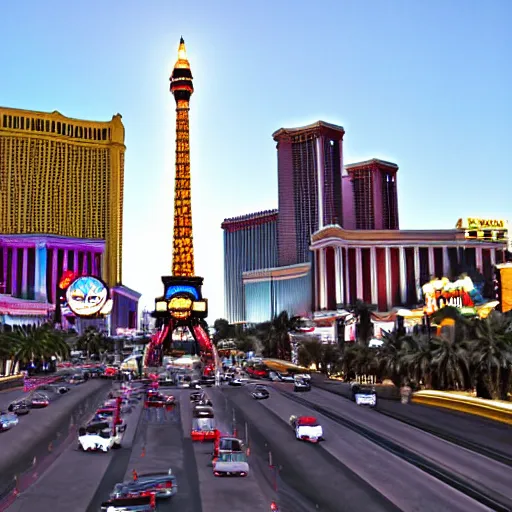 Image similar to Las Vegas Strip in the style of Adam O'Day