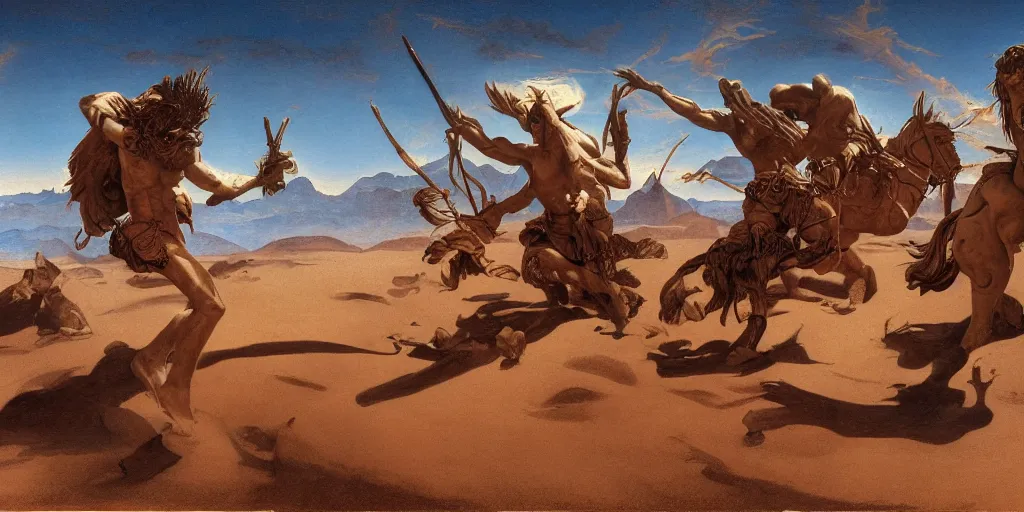 Prompt: peace of desert truth God Sand menace in the style of Frank Frazetta, Jeff Easley, Caravaggio, extremely clear and coherent, intricate and detailed, 8K resolution