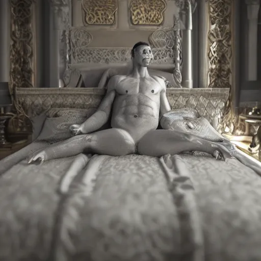 Prompt: chad alpha avocado man going to sleep in a comfy bed intricate detail, finely detailed, small details, extra detail, photorealistic, high resolution, vray, hdr, hyper detailed, insane details, intricate, elite, ornate, elegant, luxury, dramatic lighting, octane render, weta digital, micro details, 3 d sculpture