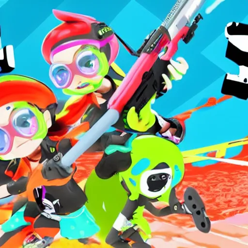 Image similar to splatoon but all the characters are hefty