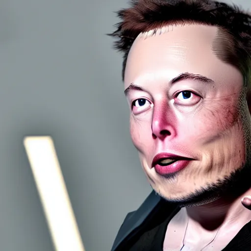 Image similar to Elon Musk with tusks coming out of his cheeks, 8k ultra realistic, award winning, unreal engine 5, masterpiece