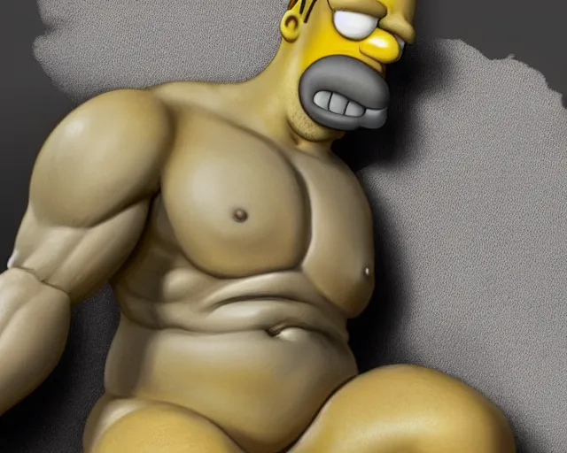 Image similar to homer simpson as sandor clegane, character art, by various concept artists, redshift render, hyperrealistic face, photorealistic render