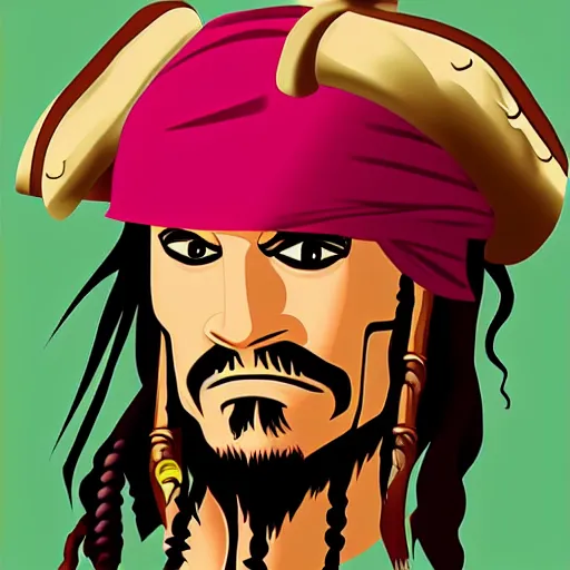 Image similar to jack sparrow in the style of monkey island