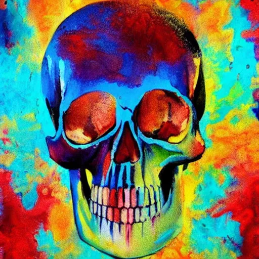 Prompt: skull cake abstract impressionism style fine painting